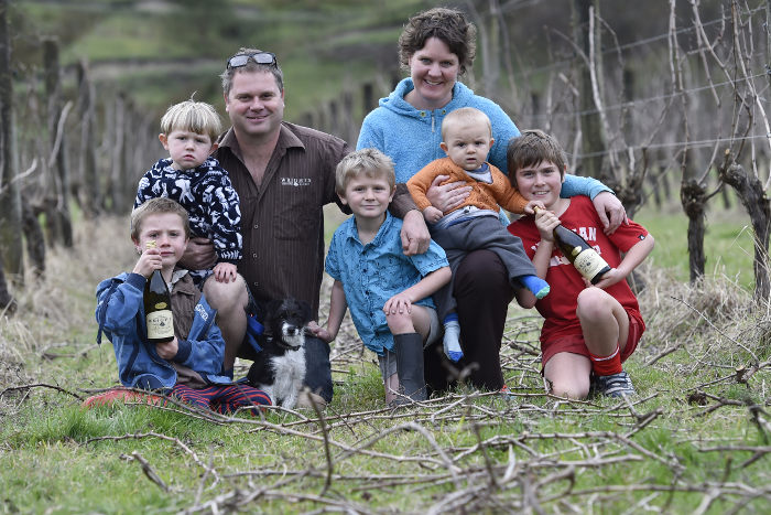 Wrights Wines - Elijah, Guy, Geoff, Rocket the Dog, Luke, Nicola, Otto, Noah Wright