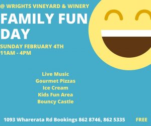 Family Fun Day Sun Feb 4th @ Wrights Viineyard  & Winery | Manutuke | Gisborne | New Zealand
