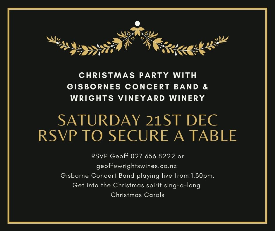 Christmas Party - Gisborne Concert Band @ Wrights Vineyard and Winery