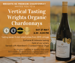 Vertical Tasting Wrights Organic Chardonnays @ Wrights Vineyard & Winery