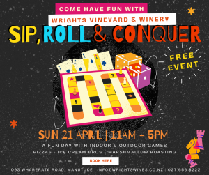 Sip, Roll and Conquer @ Wrights Vineyard & Winery