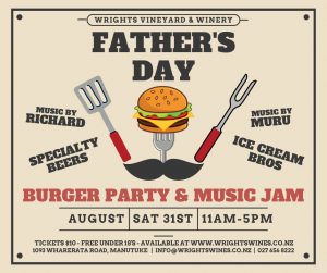 Father’s Day Burger Party and Music Jam! @ WrightsVineyard & Winery