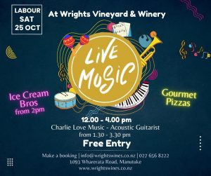 Live Music Labour Saturday @ Wrights Vineyard & Winery